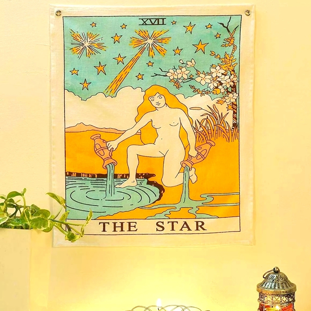 The STAR tarot screen print tapestry 20x16 inches - Picture 1 of 2